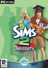 The Sims 2: University box art packshot
