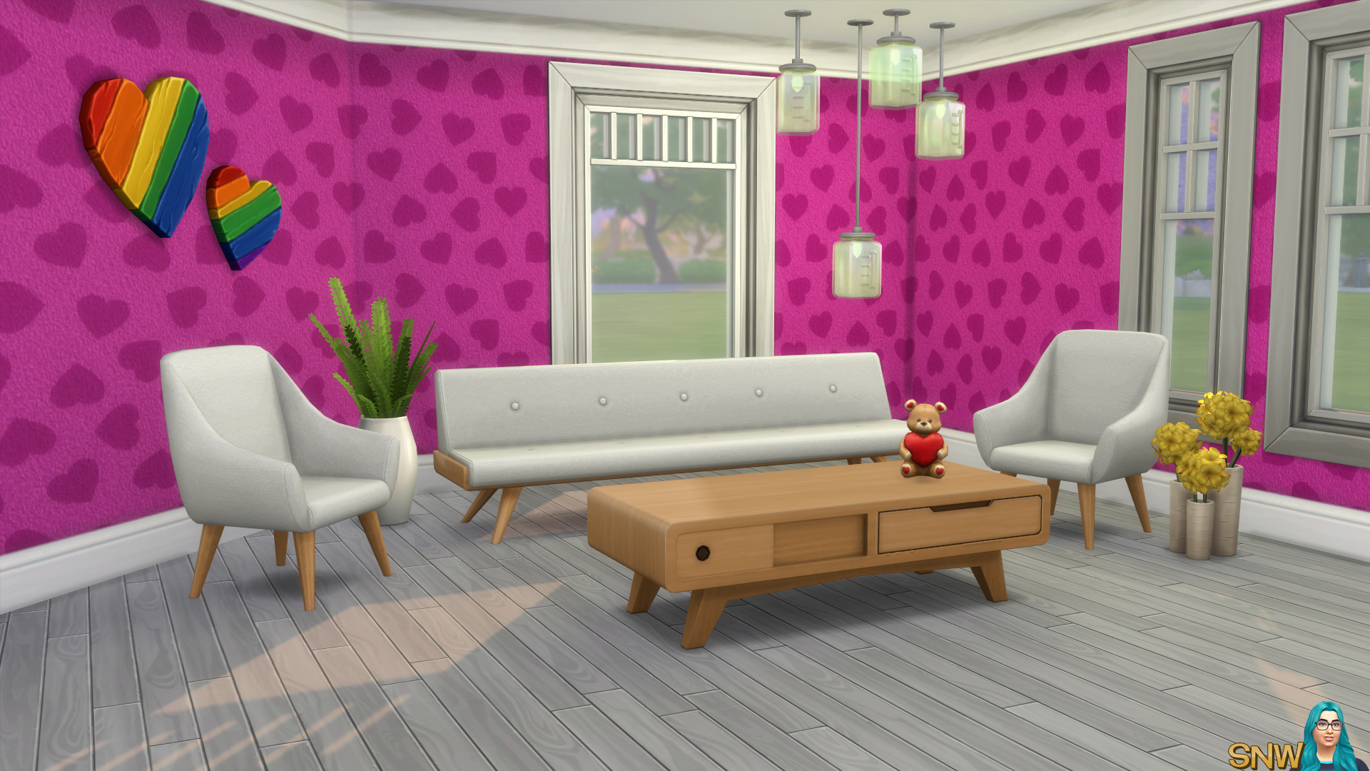 Mod The Sims - White Rainbow Louis Vuitton Wallpaper with Crown and Kick  Molding