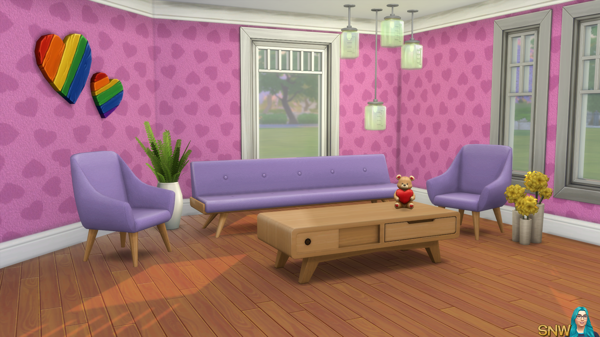 Mod The Sims - White Rainbow Louis Vuitton Wallpaper with Crown and Kick  Molding