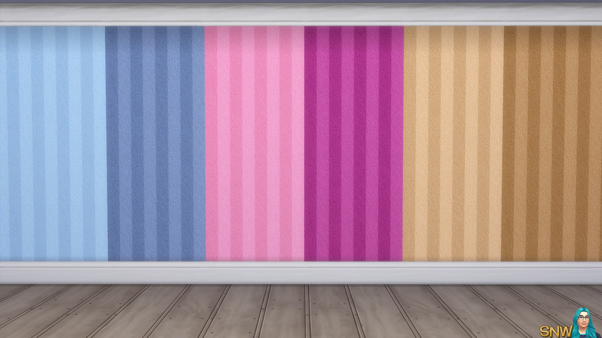 Mod The Sims - White Rainbow Louis Vuitton Wallpaper with Crown and Kick  Molding