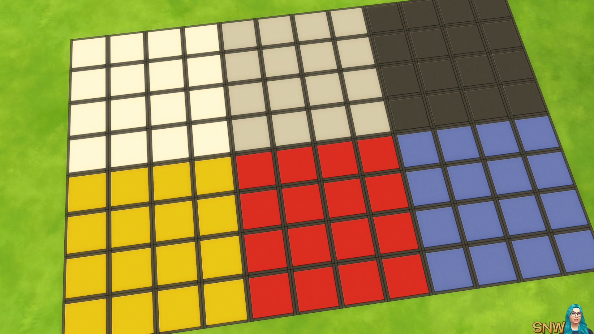 De Stijl Floor Tiles for The Sims 4