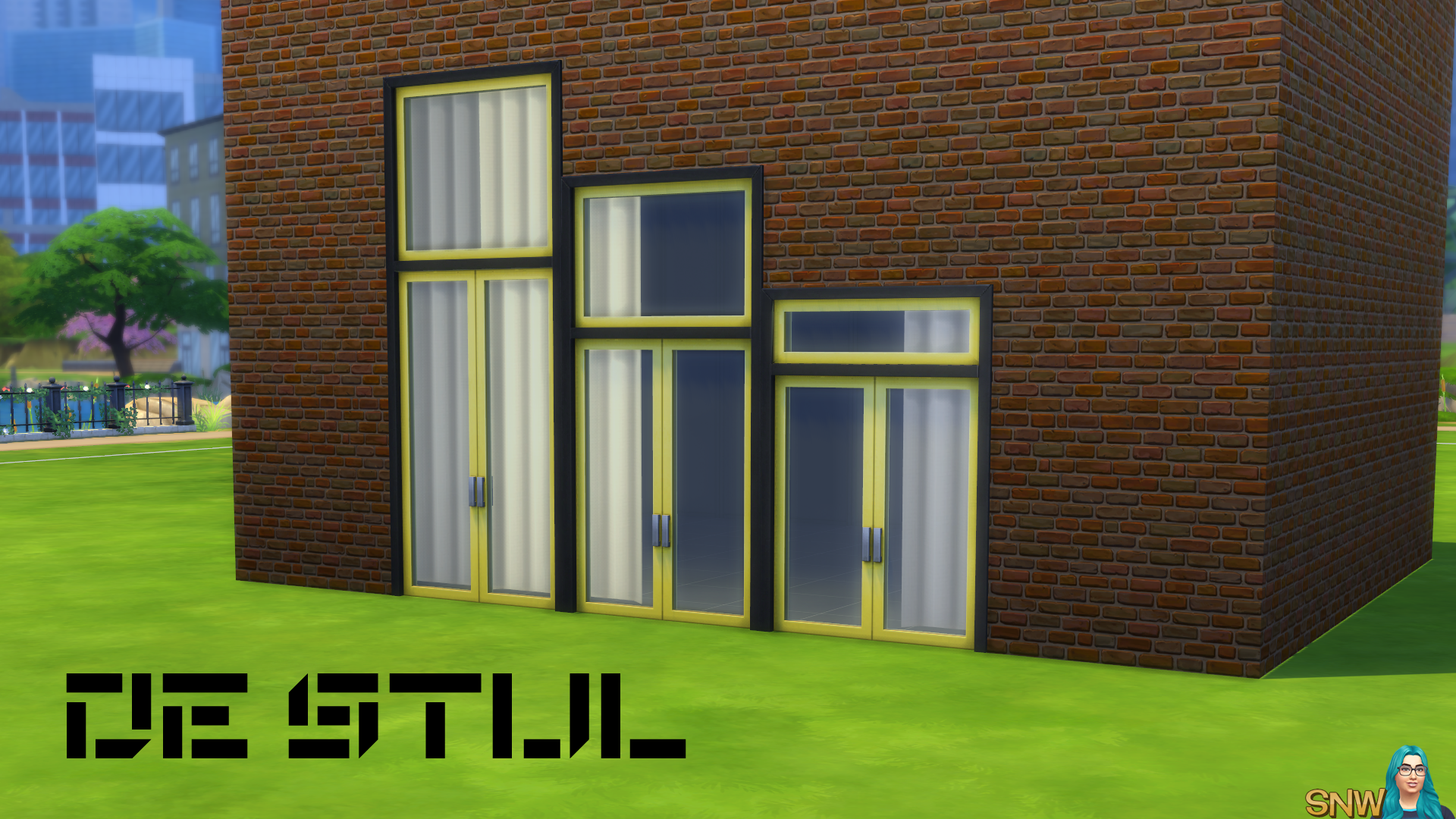 De Stijl Doors for The Sims 4
