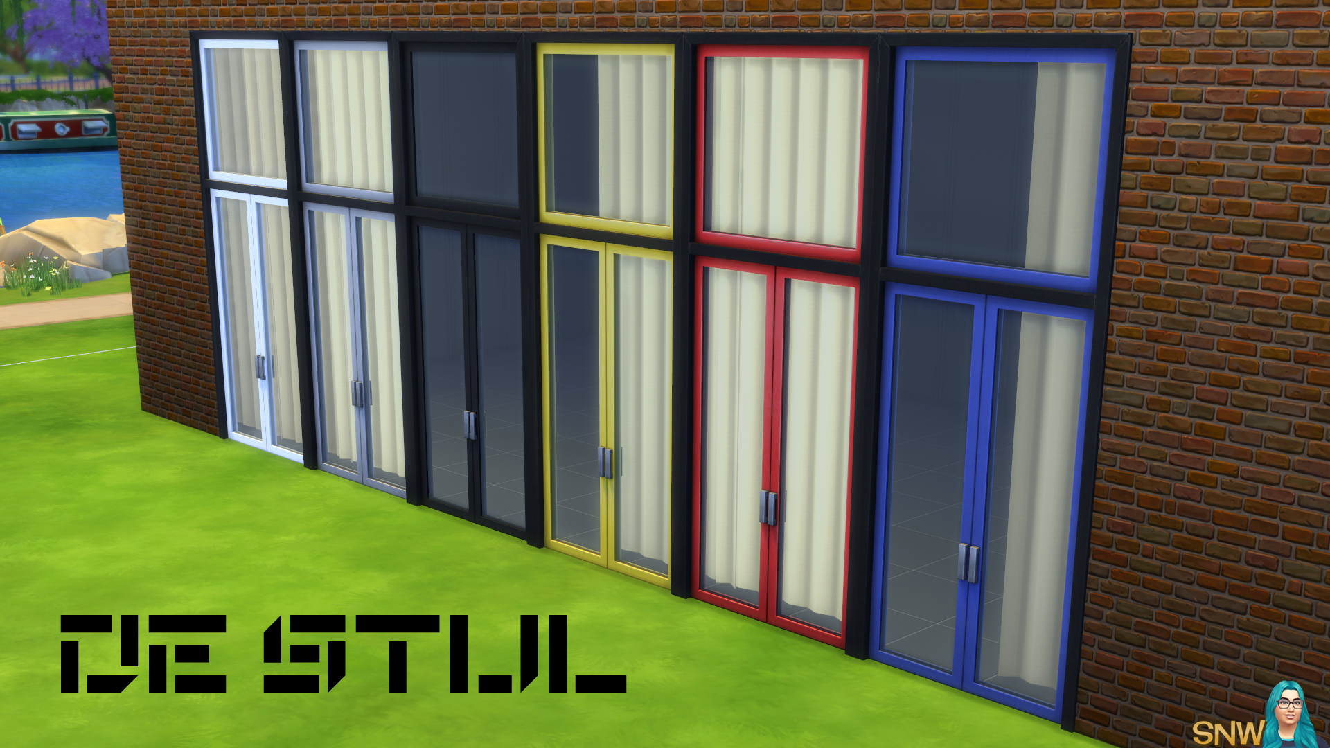 De Stijl Doors for The Sims 4