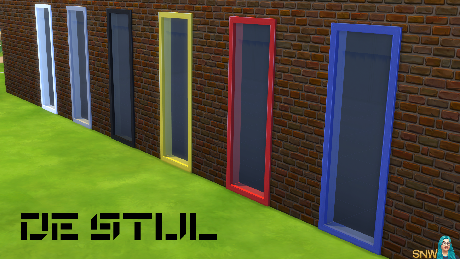 De Stijl Windows for The Sims 4