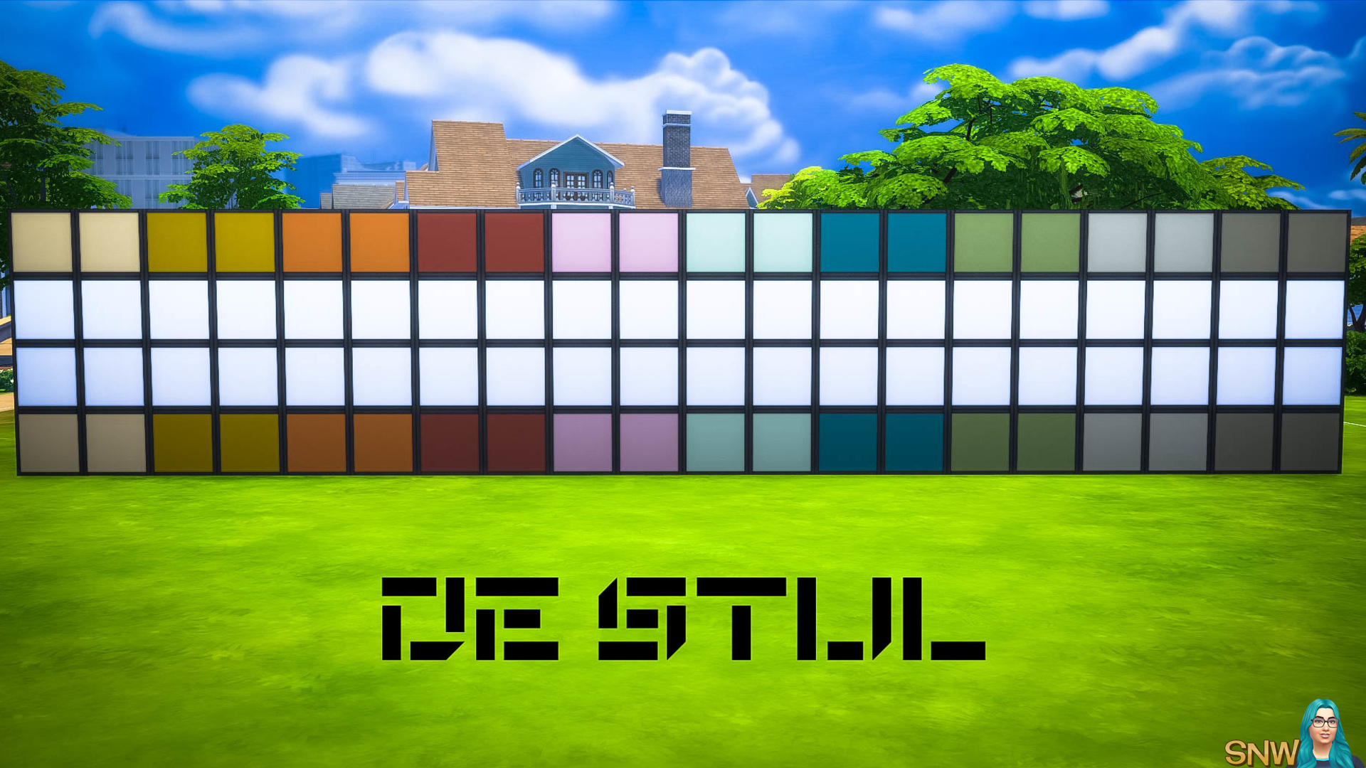De Stijl MCM Wall Panels Blocks (Top and Bottom) #10