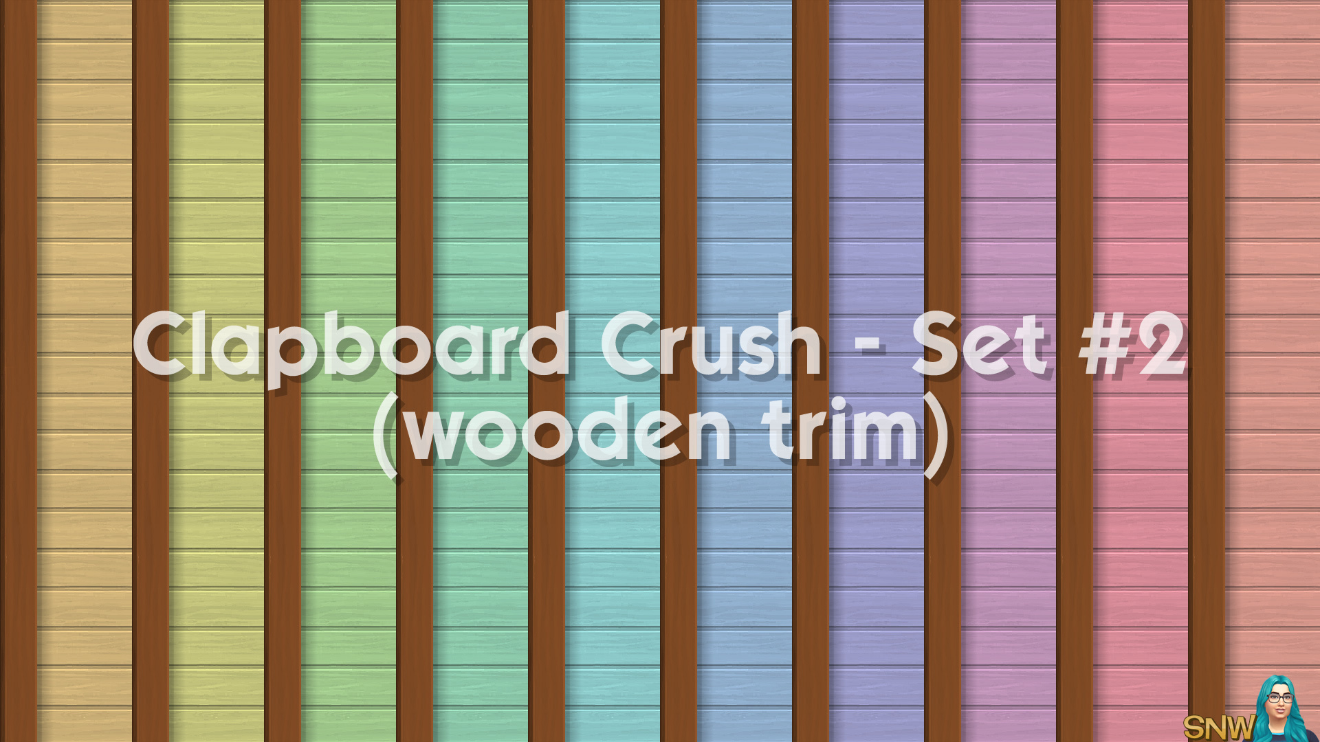 Clapboard Crush Siding Walls Set #2 (with Wooden Corner Trim)