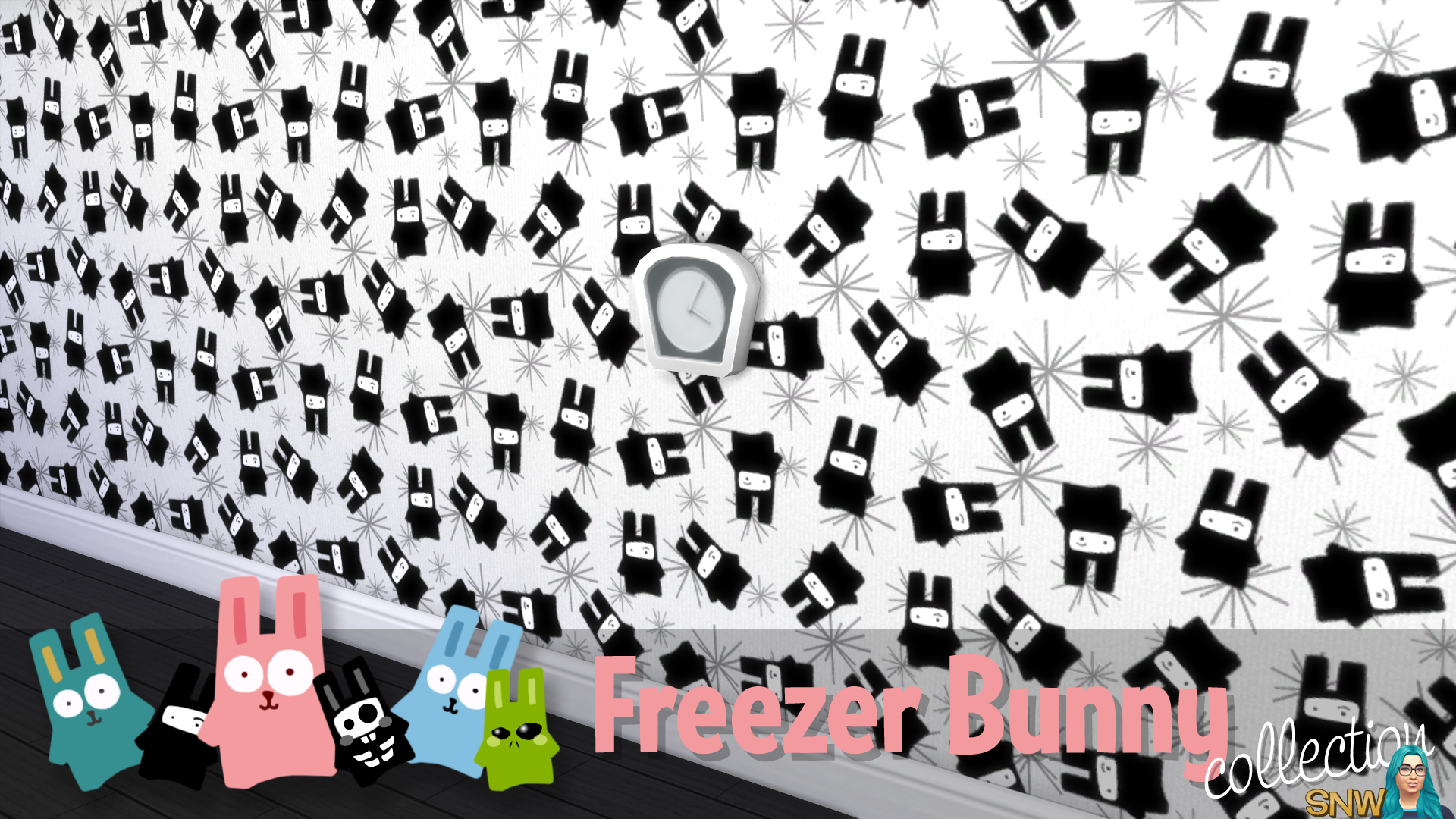 Freezer Bunny Collection: Clock