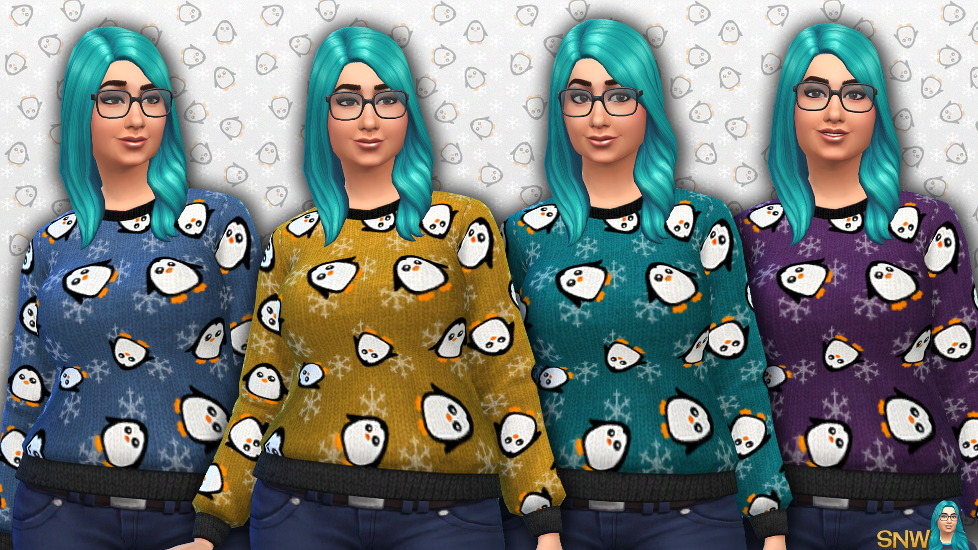Women&#039;s Penguin Pattern Sweater