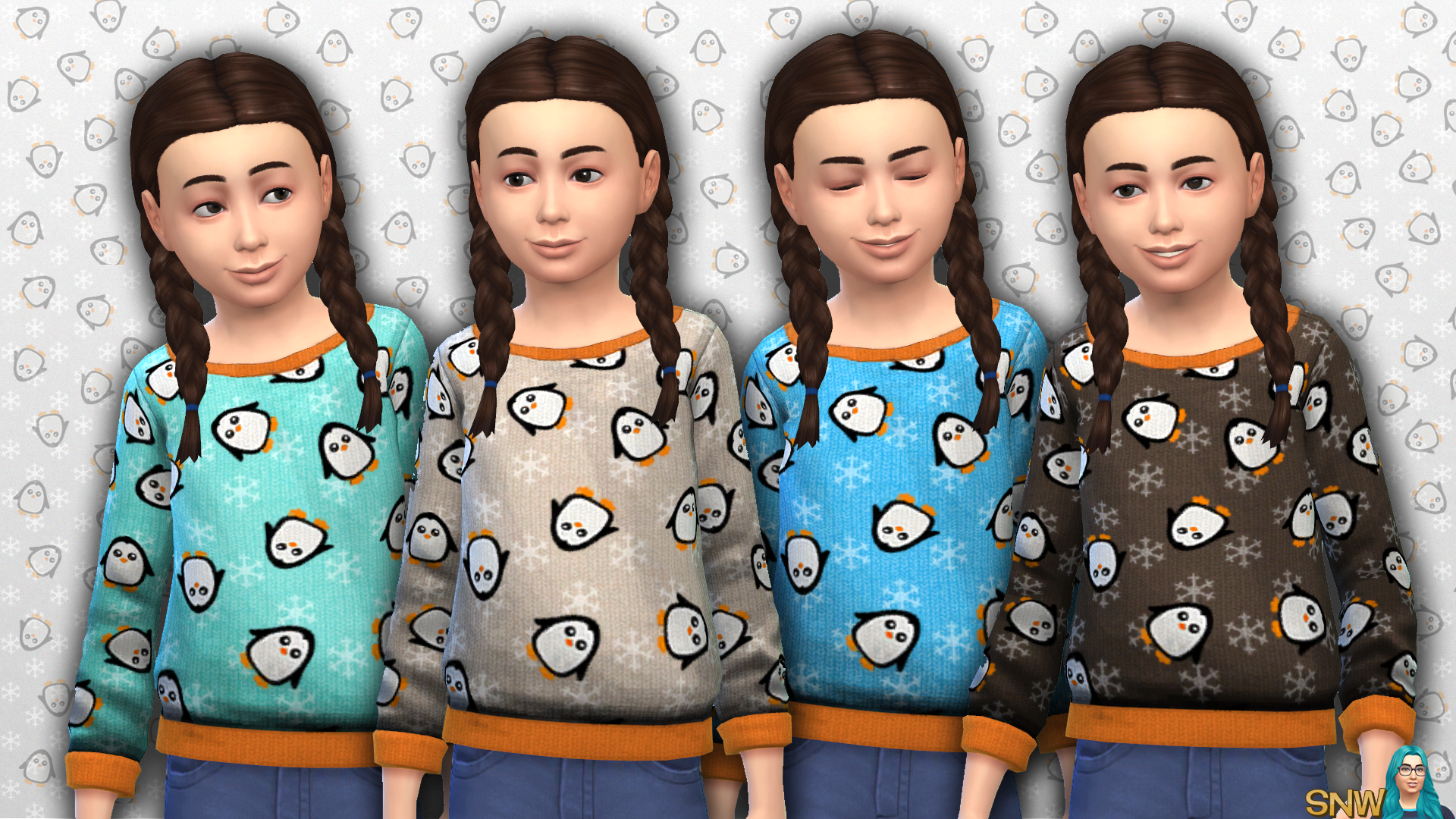 Children's Penguin Pattern Sweater SNW