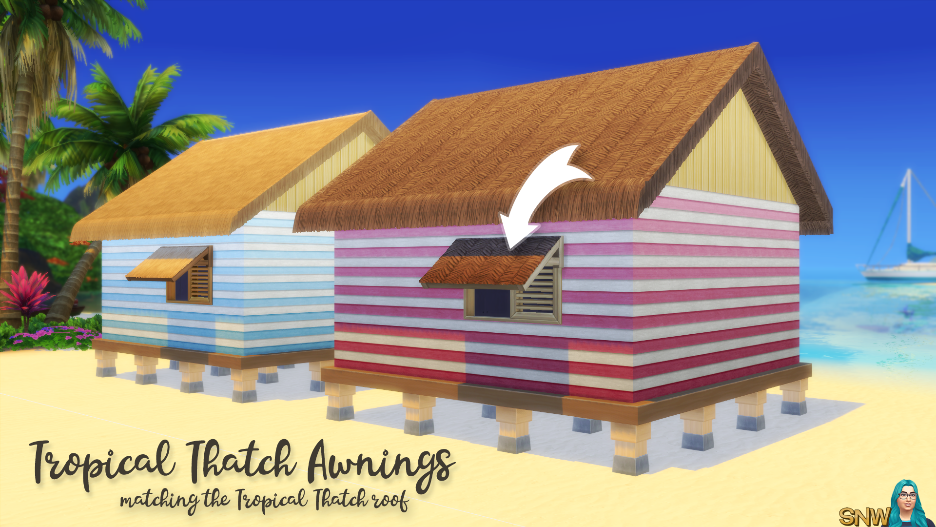 Tropical Thatch Awnings (matches Tropical Thatch roof from Island Living)