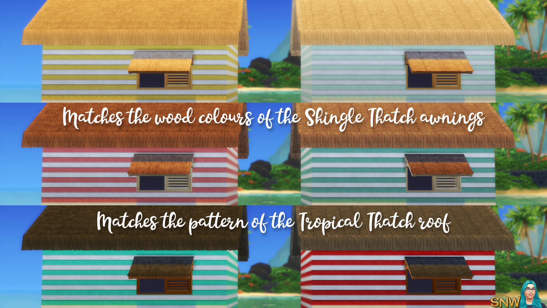 Tropical Thatch Awnings (matches the Tropical Thatch roof from Island Living)
