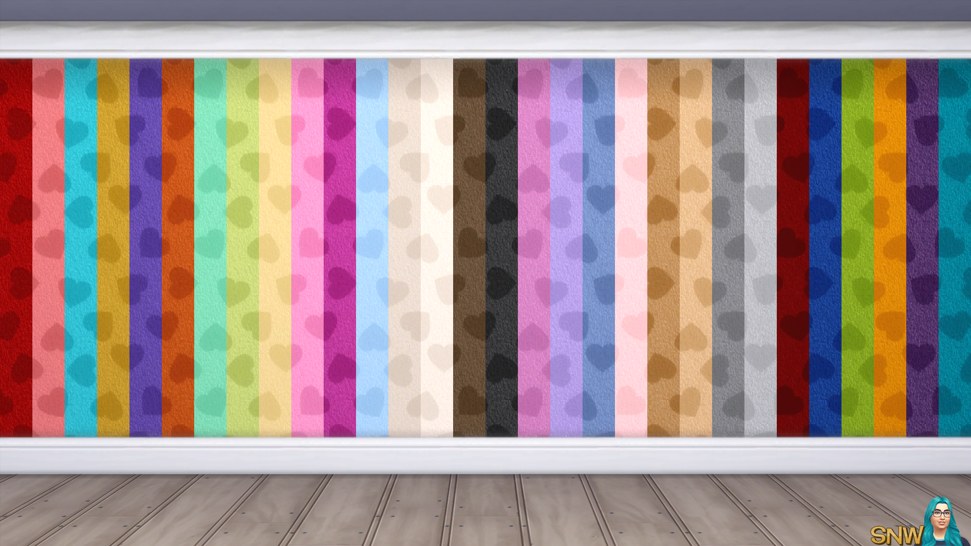 Mod The Sims - Black Rainbow Louis Vuitton Wallpaper with Crown and Kick  Molding