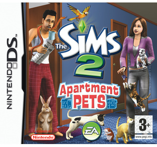 The Sims 2 Apartment Pets NDS DS box art packshot