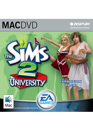 The Sims 2: University for Mac box art packshot jewel case