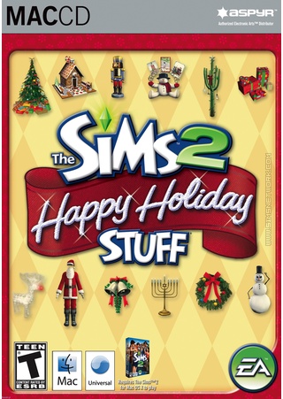 The Sims 2: Happy Holiday Stuff for Mac box art packshot US