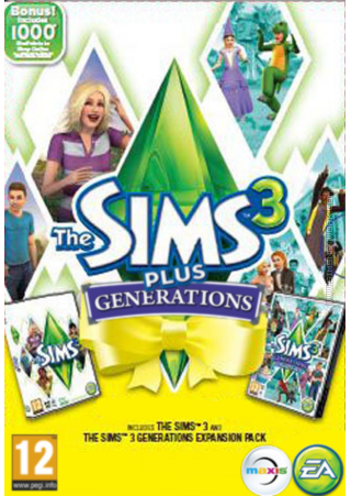 The Sims 3 Plus Generations packshot box art