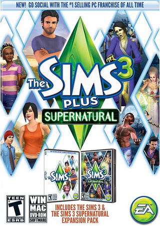 The Sims 3 Plus Supernatural packshot box art