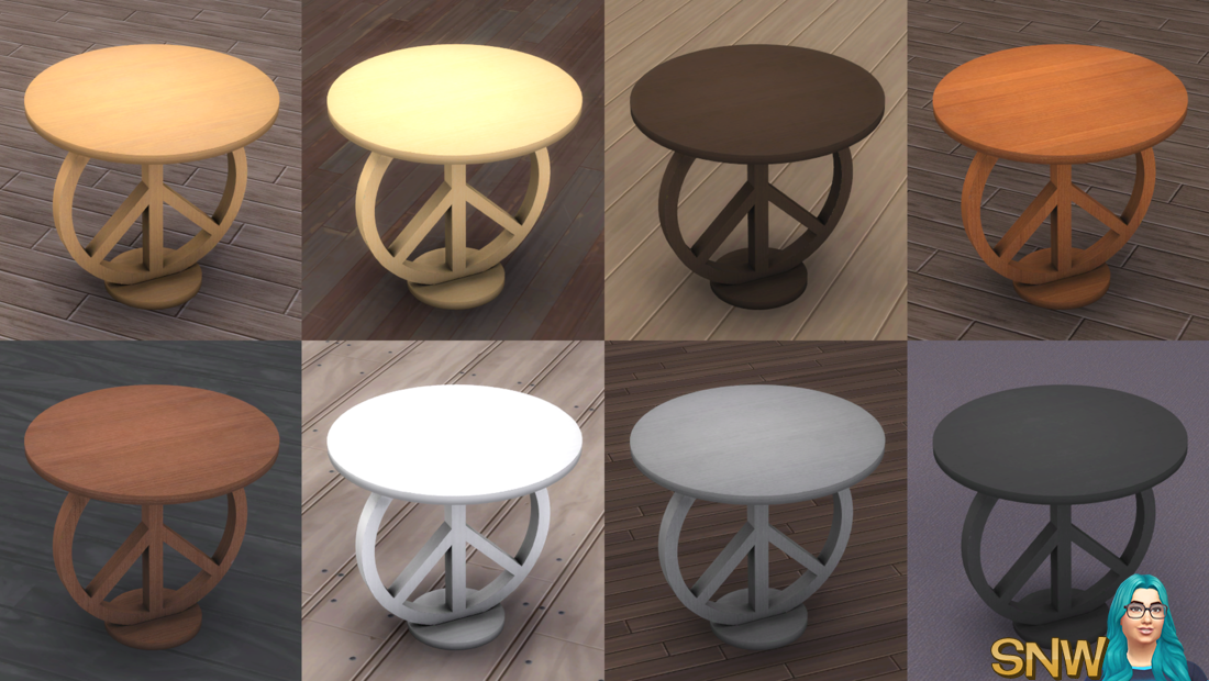 SNW Peace, Love & Hippieness End Table Custom Content CC for The Sims 4