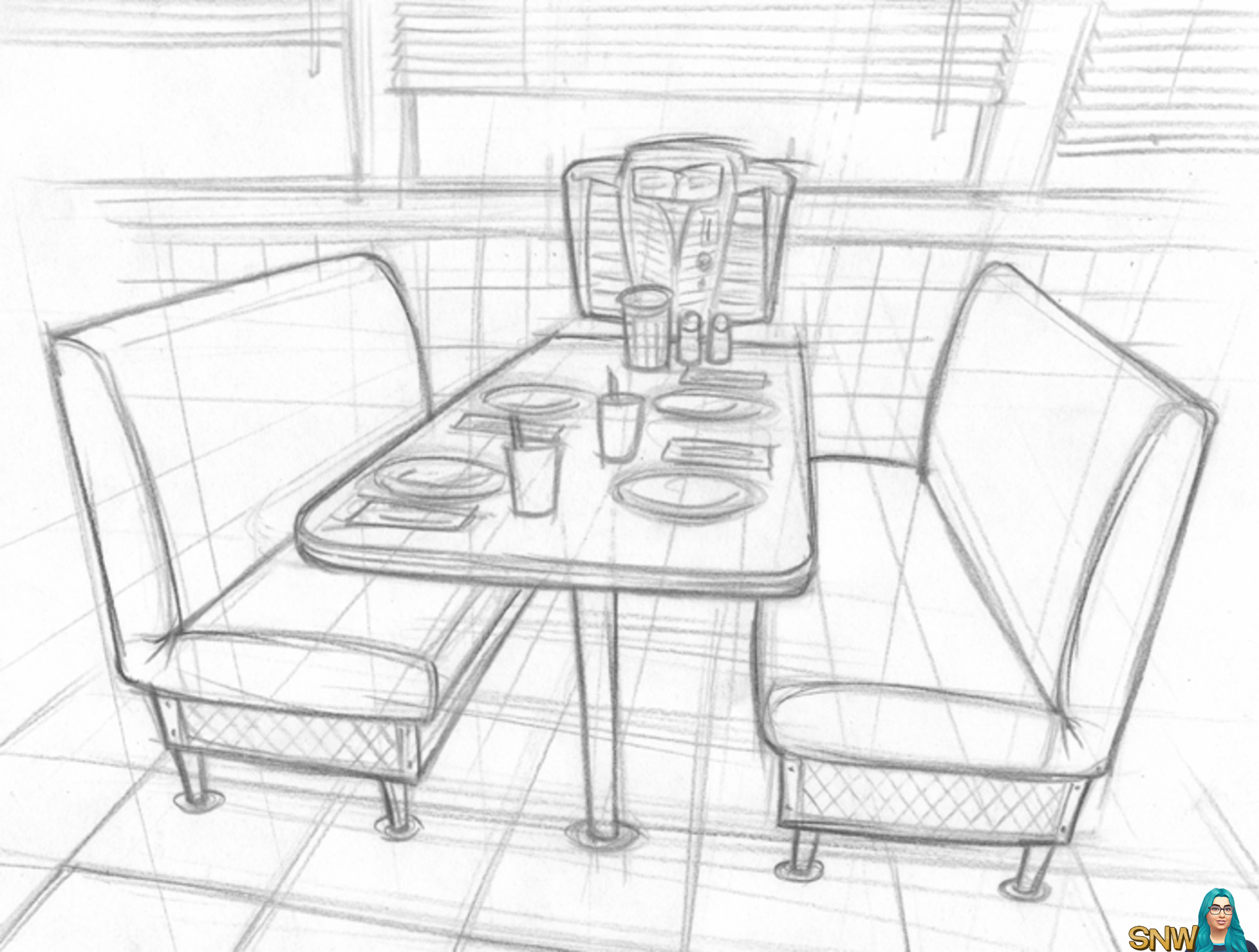 Linework concept art from Nightlife! | SNW | SimsNetwork.com