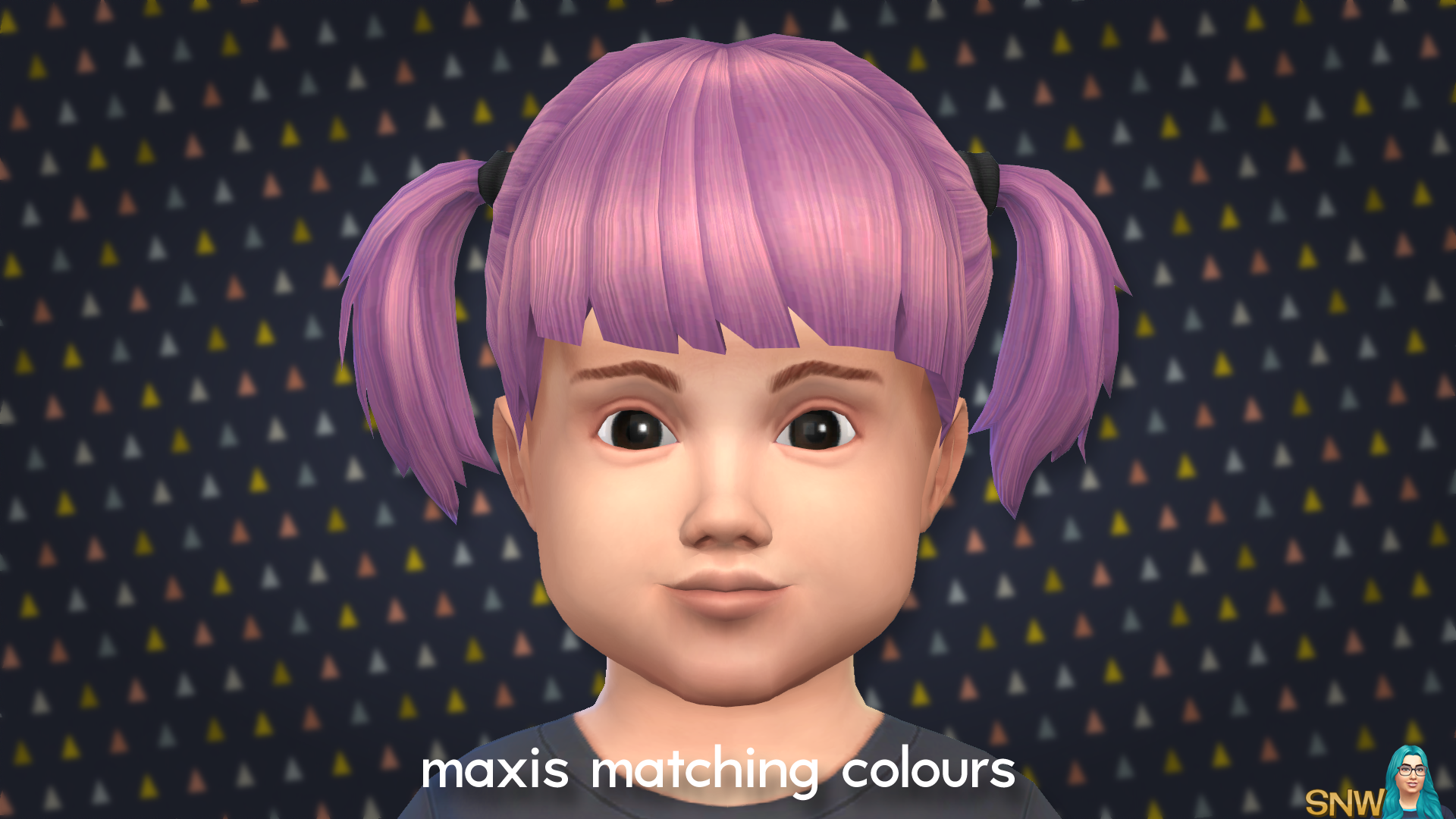 Maxis Matching Pigtails Hairdo for Toddlers | SNW | SimsNetwork.com