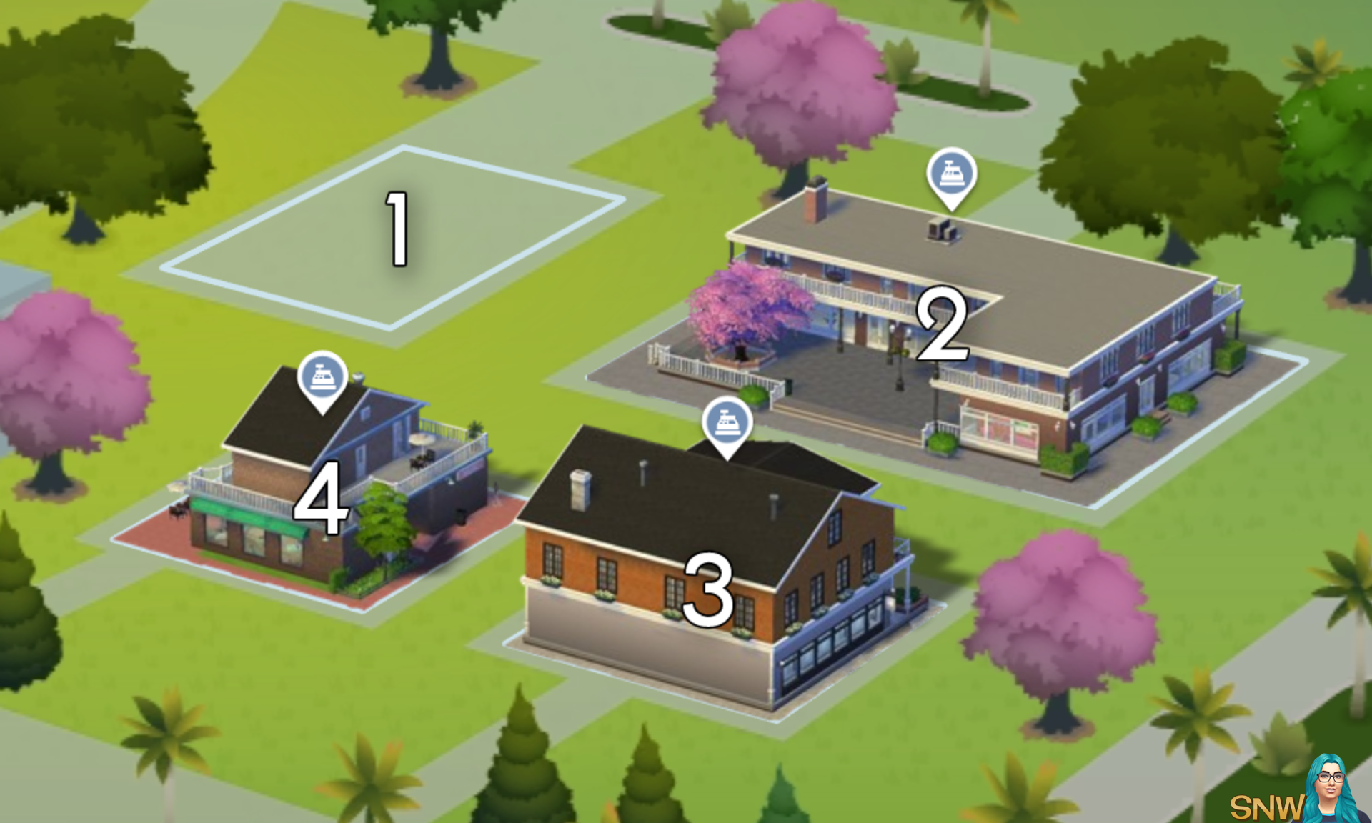Sims 4 Magnolia Promenade Map